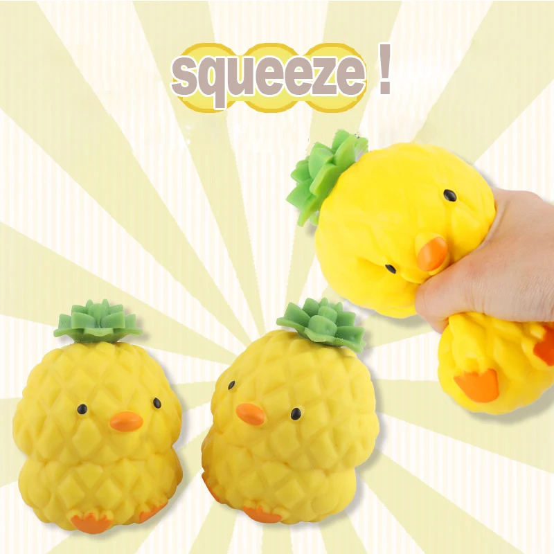 

LUCKKIN 1pc Duck Pineapple Squishy Needoh Stress Relief Toy Animal Duck Stress Ball Chicken Fruit Squeeze Fidget Sensory Toys