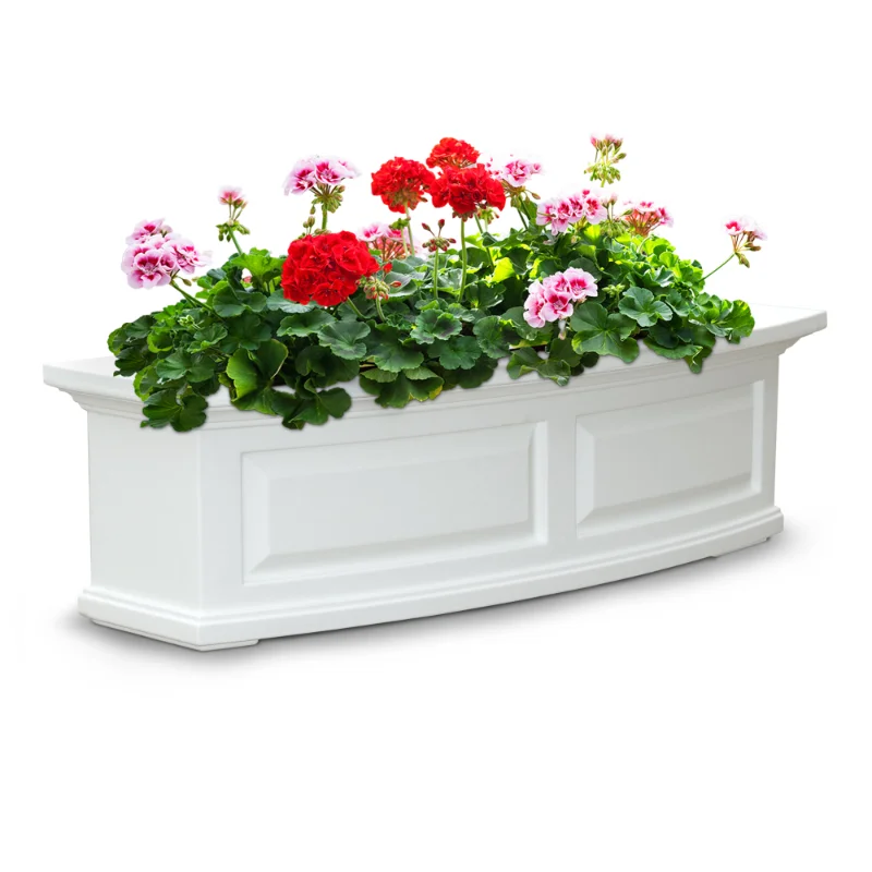 Nantucket 3FT Window Box - White flower pots for indoor flowers  flower pot