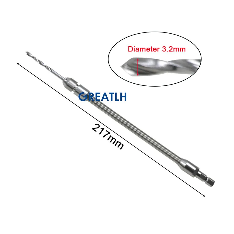 GREATLH 2,5 мм/3,2 мм гибкое сверло съемное костное сверло ортопедический инструмент из нержавеющей стали для домашних животных
