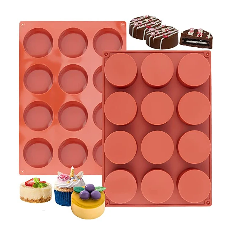 

Cylinder Silicone Mold Round Chocolate Cookie Mold For Chocolate Covered Sandwich Cookie Cake Candy Jello Pudding Mini Soap