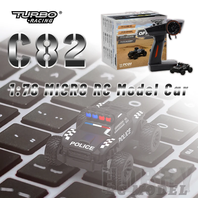 

Turbo Racing C82 2.4GHz RTR 1:76 RC MICRO Electric Remote Control Model Car Truck Adult Children's Desk Toy