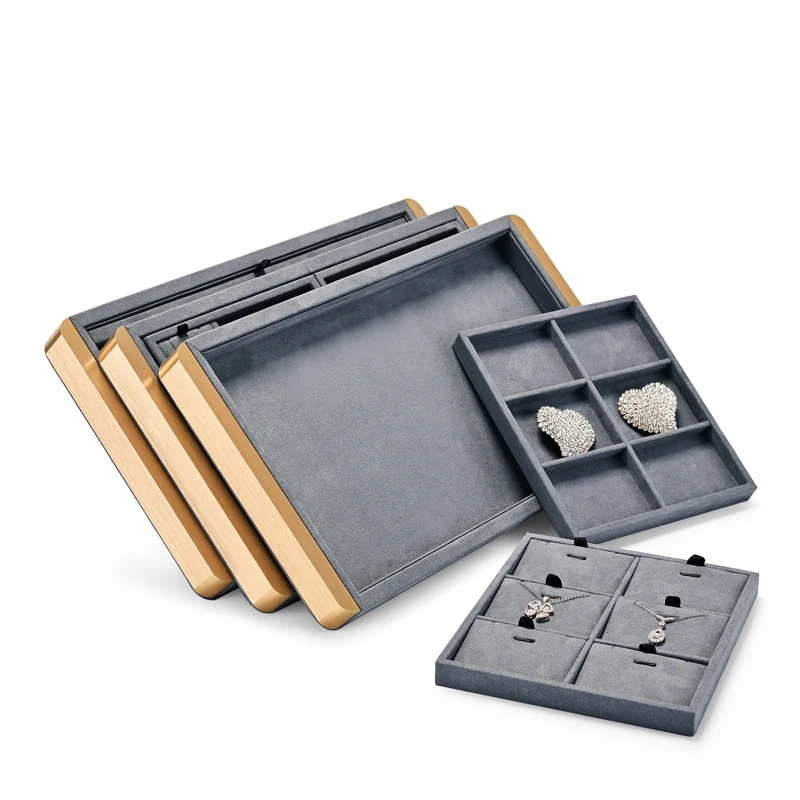 New high-end microfiber ring necklace bracelet multi-functional combination storage tray jewelry display tray