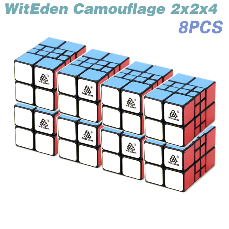 WitEden Camouflage 2x2x4 Magic Cube Wholesale Lots Bulk 8PCS Set Speed Twisty Puzzle Antistress Educational Toys For Children