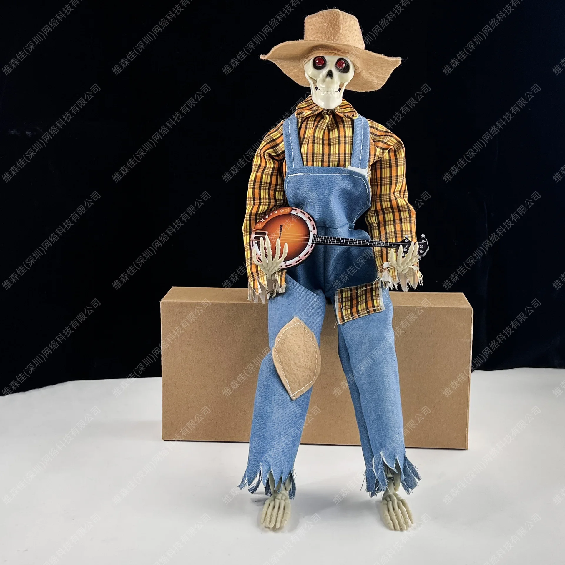 Хэллоуин анимационные скелеты банджо светящийся Скелет украшение