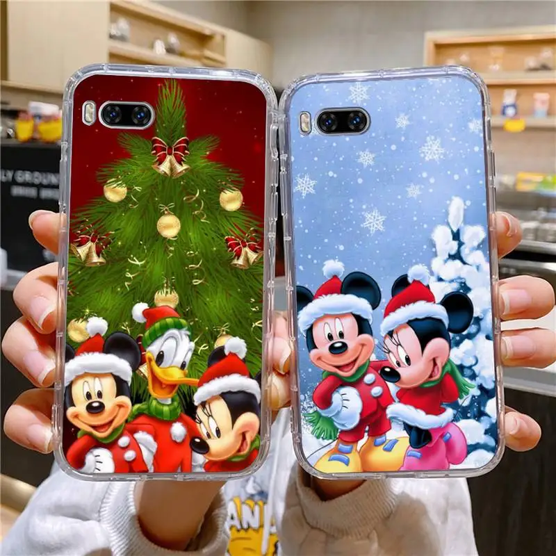 

Disney Merry Christmas Mickey Minnie Phone Case For Huawei Mate P10 P20 P30 P40 P50 Smart Z Honor 50 60 70 Pro Lite Transparent