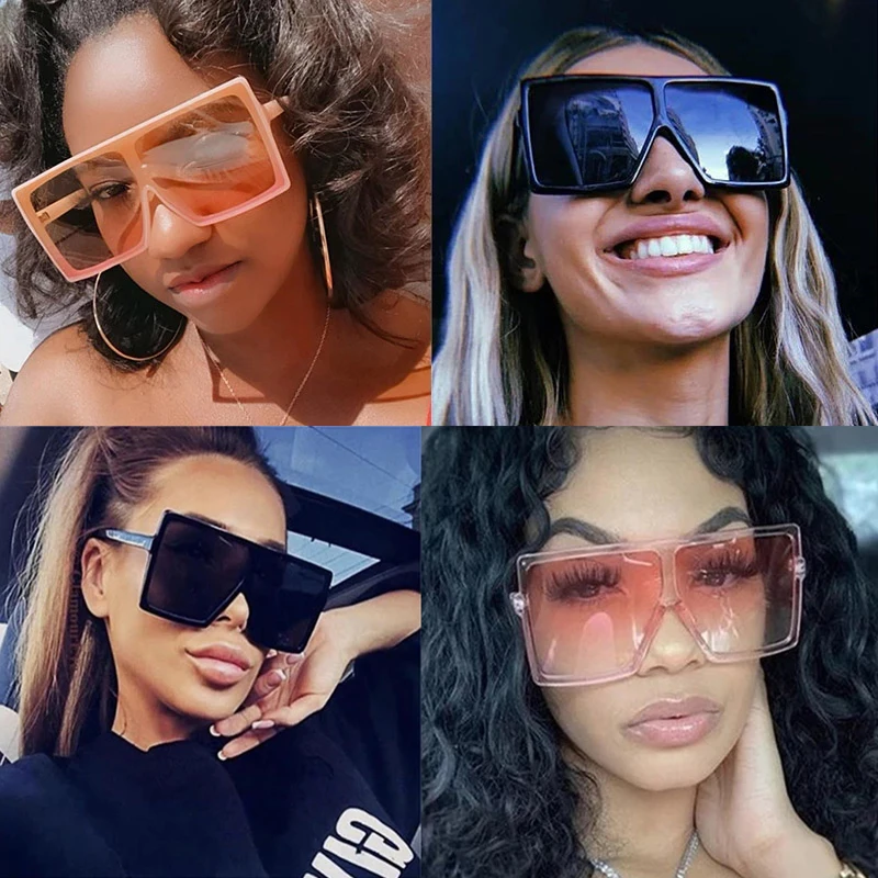 

Женские солнцезащитные очки в винтажном стиле, квадратные солнцезащитные очки большого размера с защитой UV400, 2022