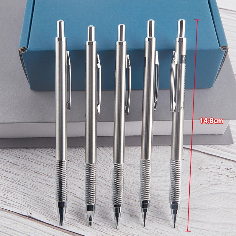 

Metal Mechanical Pencil with Refills 0.5/0.7/0.9/1.3/2.0mm Automatic Pencil Engineering Drawing Pencil