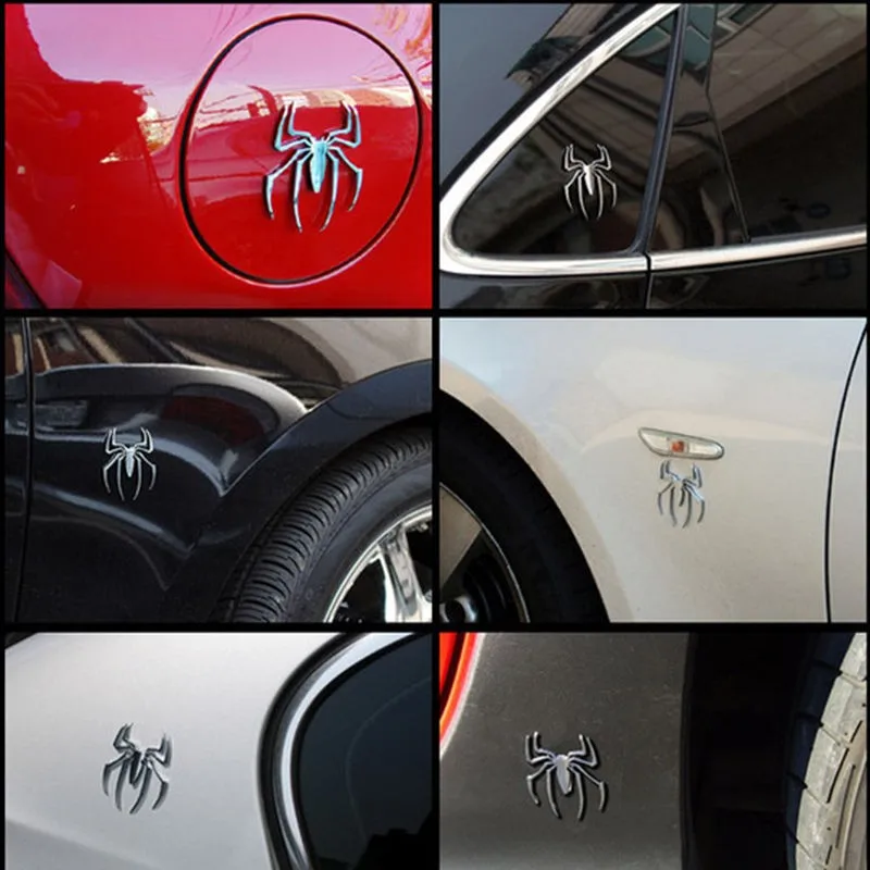

3D Car Stickers HOT Universal Metal Spider Shape Emblem Chrome 3D Car Truck Motor Decal Sticker