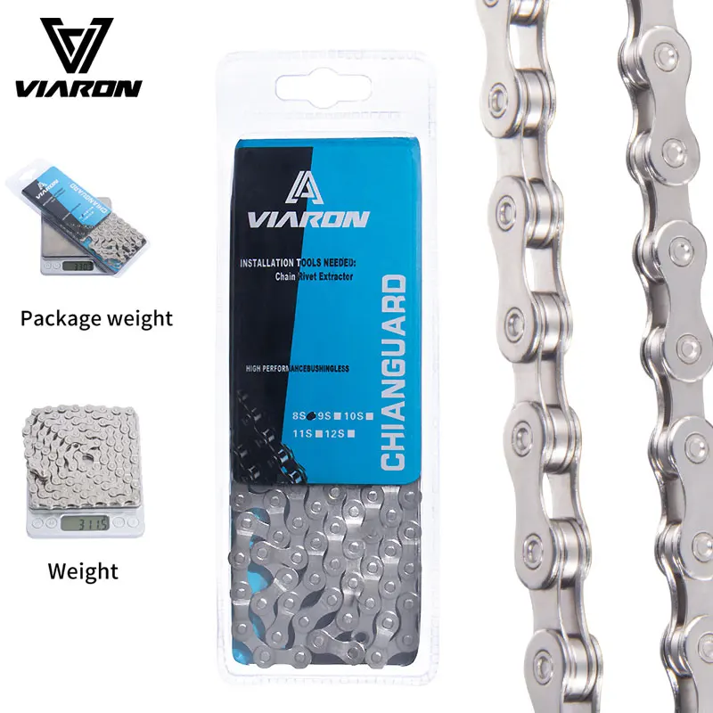 

VIARON MTB Bicycle Chain 8/9/10/11/12Speed Ultralight 116 Carbon steel Silver Bike Chains For Sram Shimano Quick Link
