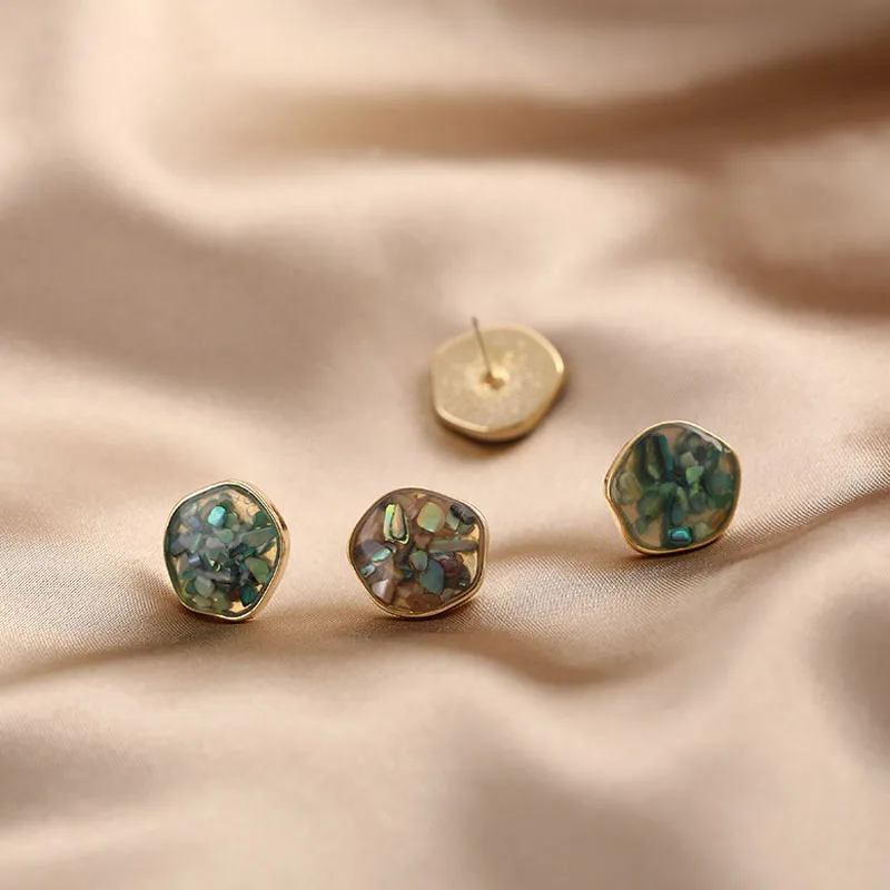 

Color Retro Stud Earrings New Trendy Fashion Personality Resin Irregular Unique Earrings