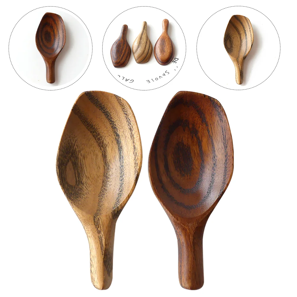 

2pcs Scoops Wooden Candy Spoon Spice Box Spoon Short Handle Tablespoon Loose Tea Scoops Wooden Coffee Spoon Coffee Spoon