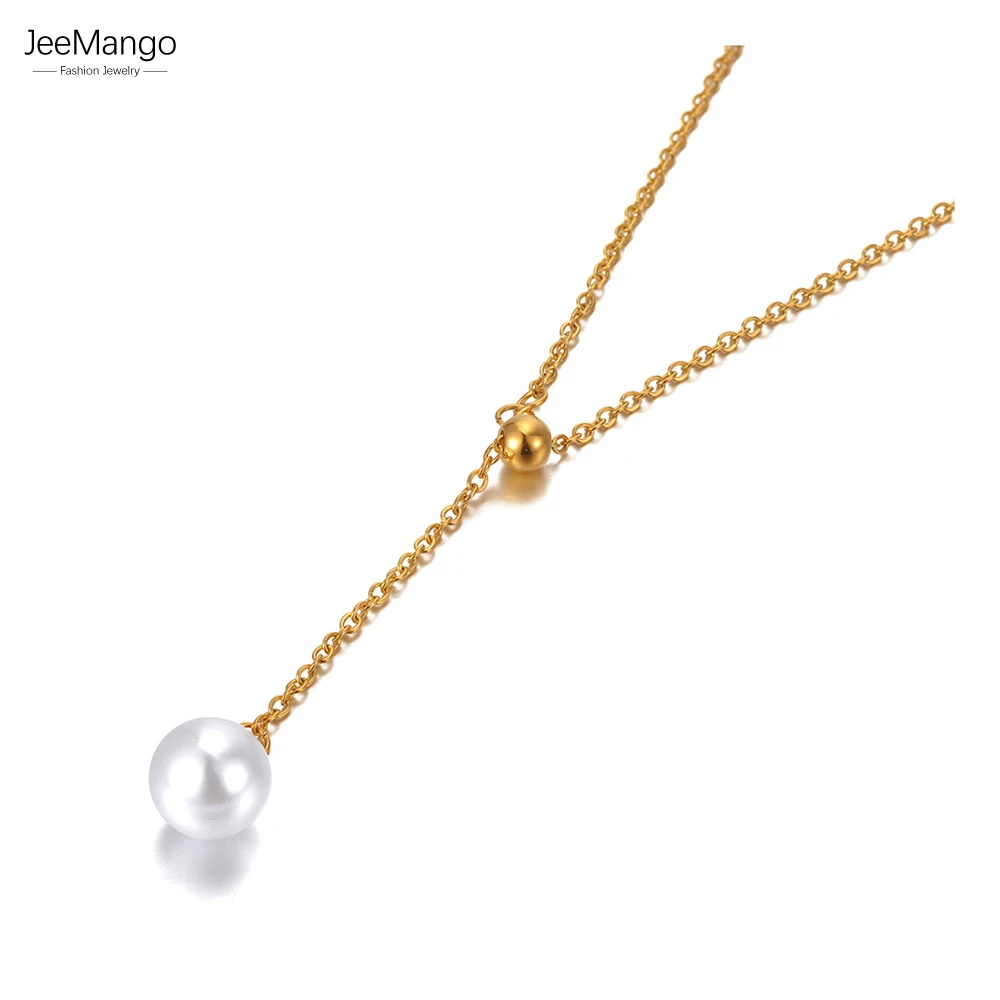 JeeMango офисные ожерелья из нержавеющей стали белого цвета ювелирные изделия
