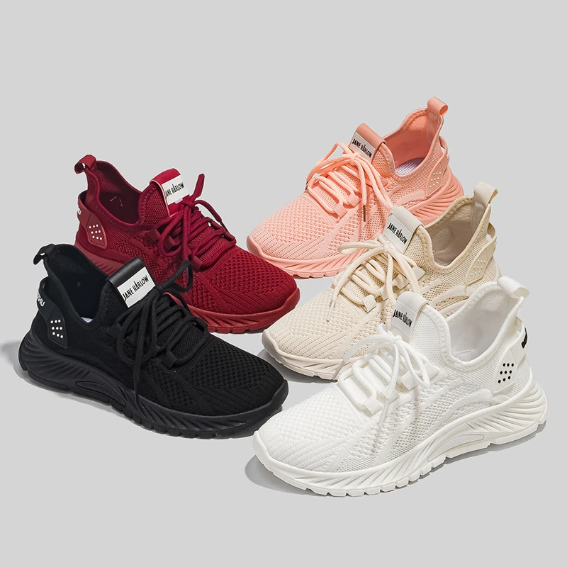 

Women Sneakers Breathable Running Sports Shoes Outdoor Light Comfortable Lace Up Shoe Mesh Light Breathable Running Shoes 2022