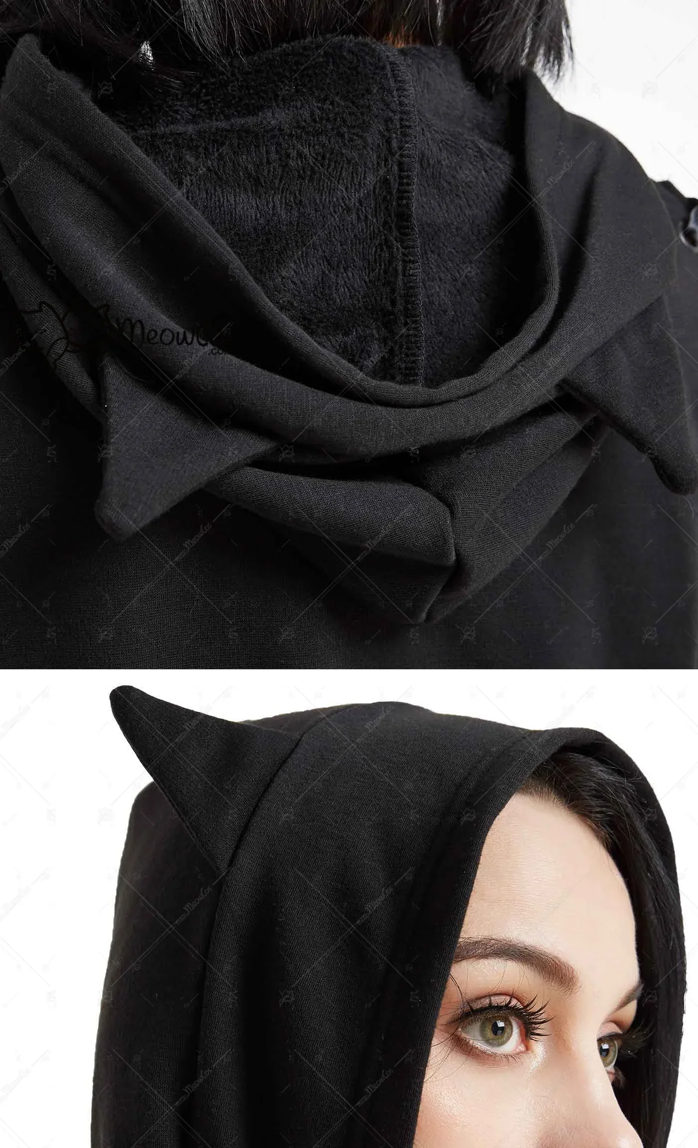 Meowcos сексуальная милая готическая темная стильная плюшевая толстовка с