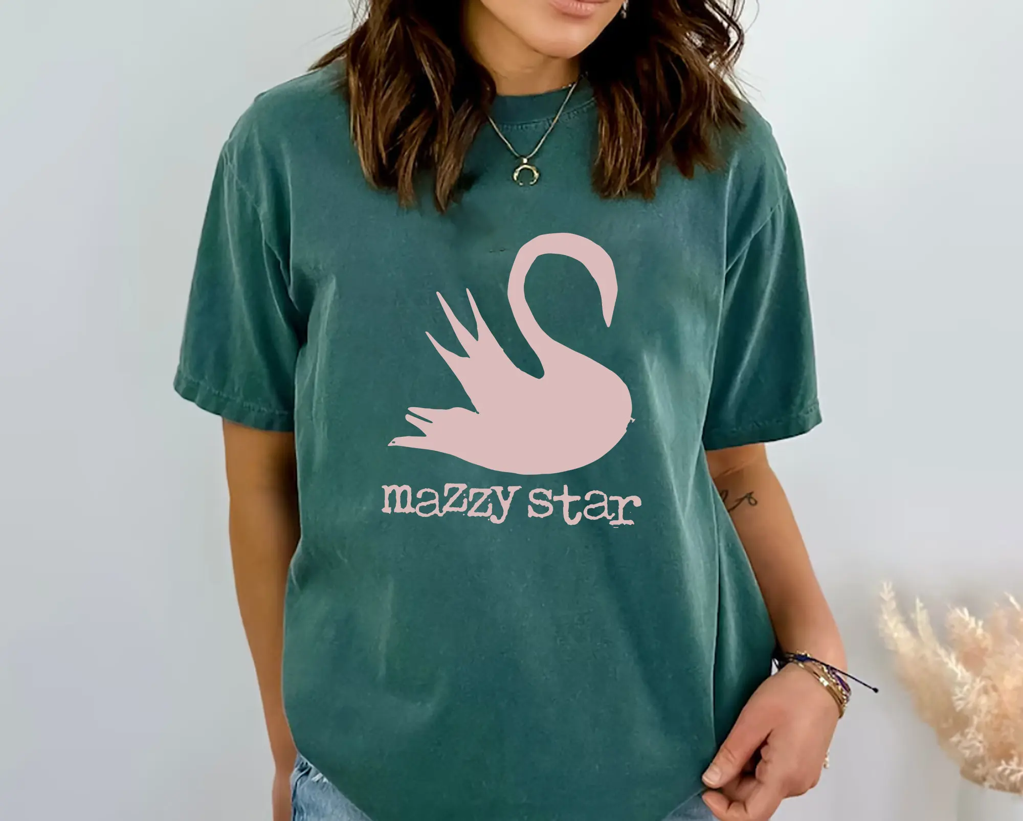 Комфортные цвета винтажная эстетическая рубашка Mazzy Star Vtg минималистичный дизайн