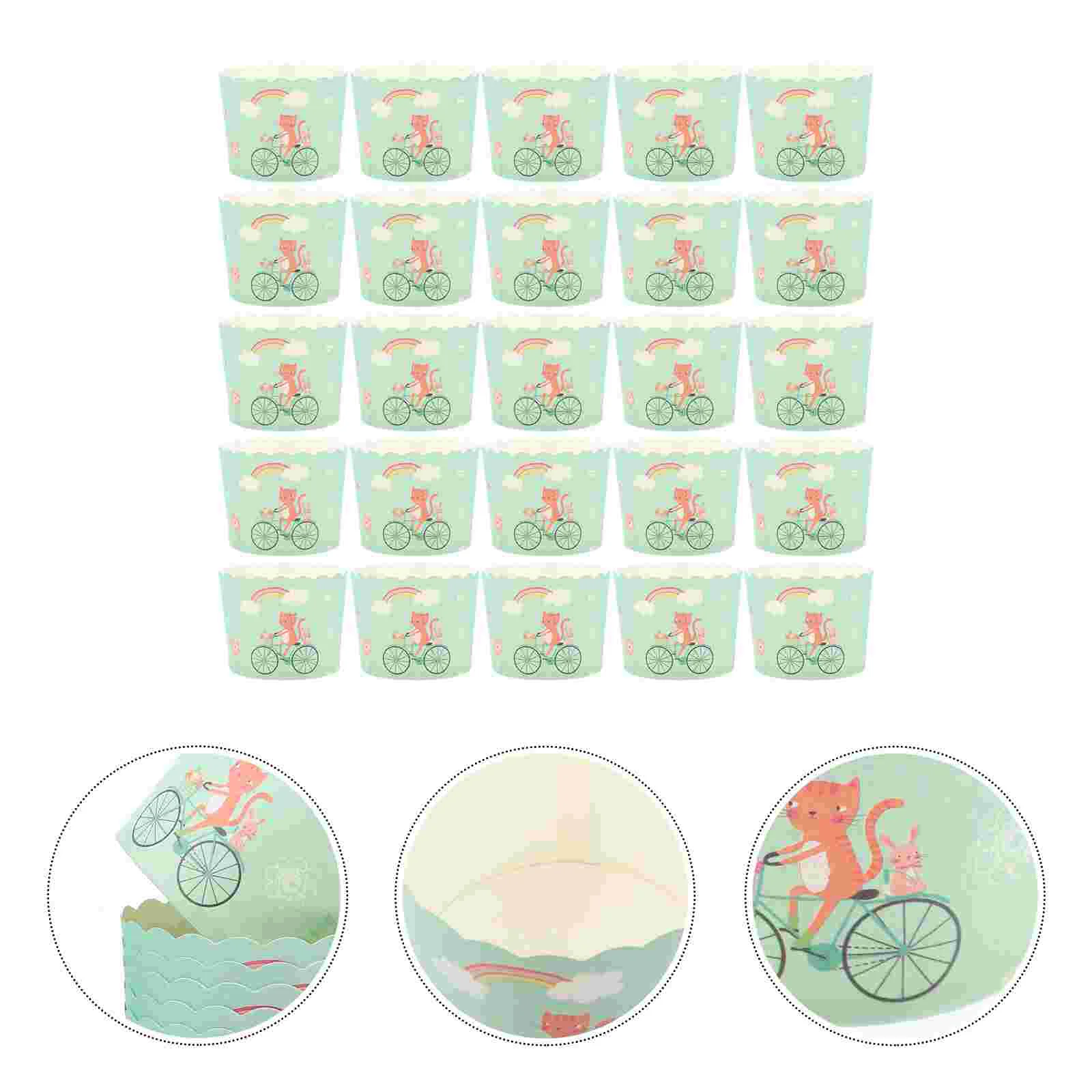 

100Pcs Paper Muffin Cups Cake Baking Cups High Temperature Resistant Cupcake Cups Dessert Baking Cups for Banquet Party Bakery