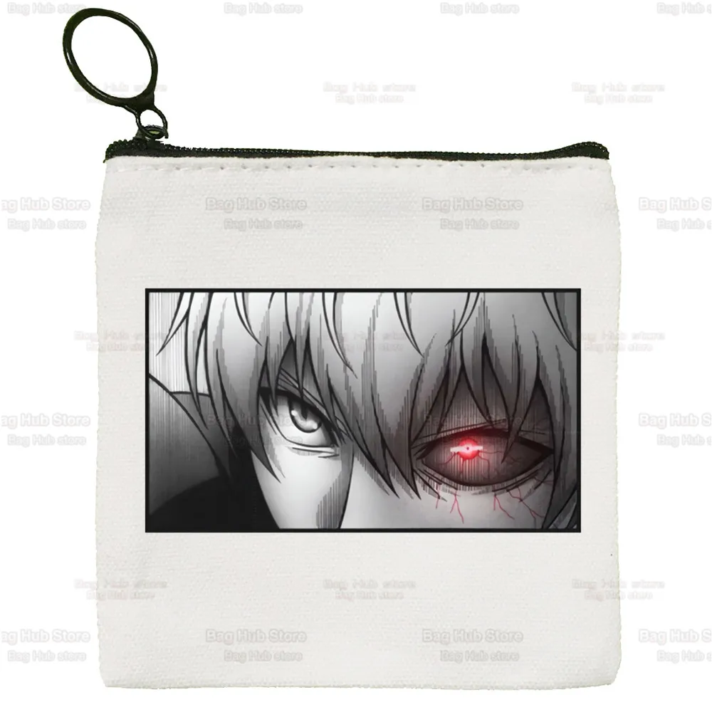 Tokyo Ghoul Coin Purse Female Fabric Small Purse Kaneki Ken Japanese Anime Mini Clutch Bag Cute Canvas Key Case Coin Purse