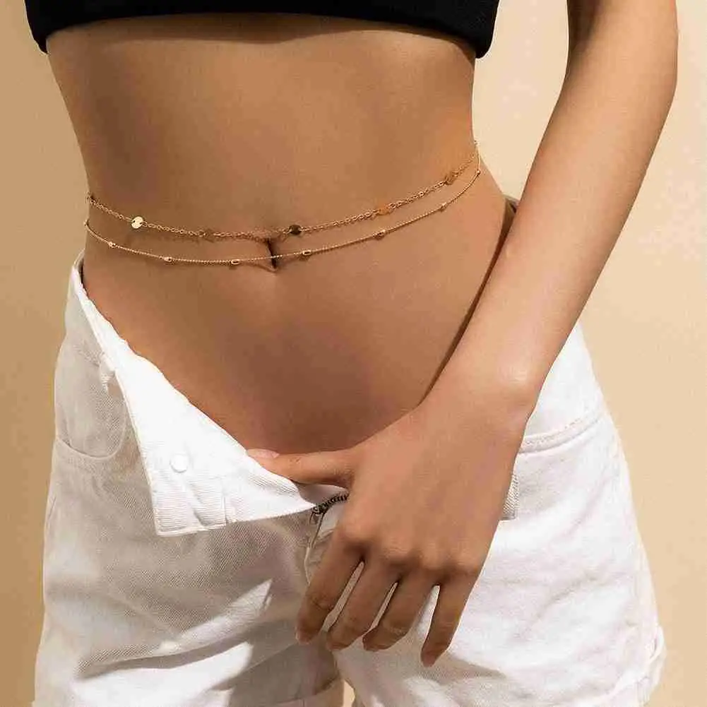 

Belly Chain Sexy Body Waist Female Suit For Women Snake Bone Double Layers Jewelry Bra Bikini Beach