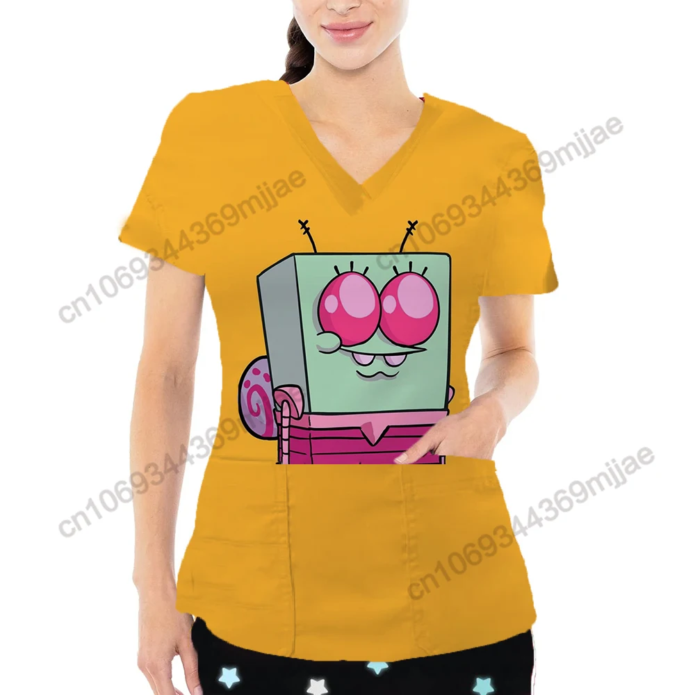 Удобная женская одежда с V-образным вырезом и карманами женские футболки 2023