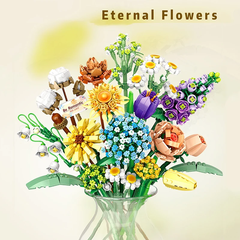 LOZ Lizhi кактус строительные блоки для женщин мини-кирпичи с растительной тематикой