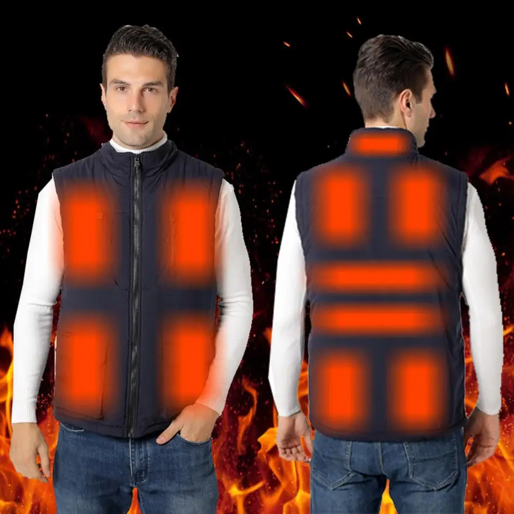 

M-6XL Men Usb Heating Waistcoat Intelligent Thermostat 3 Temperature Modes Dual Control Coldproof Heated Vest Jackets for Winter