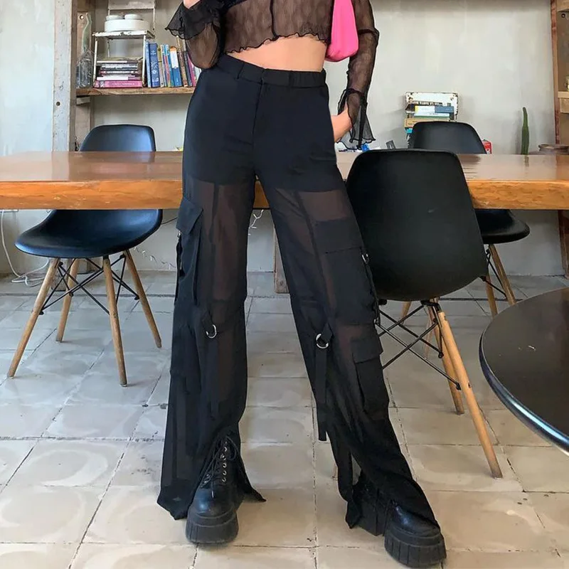 

Брюки сказочные гранж корейские Harajuku спортивные брюки мешковатые трендовые винтажные Techwear оверсайз модные повседневные женские