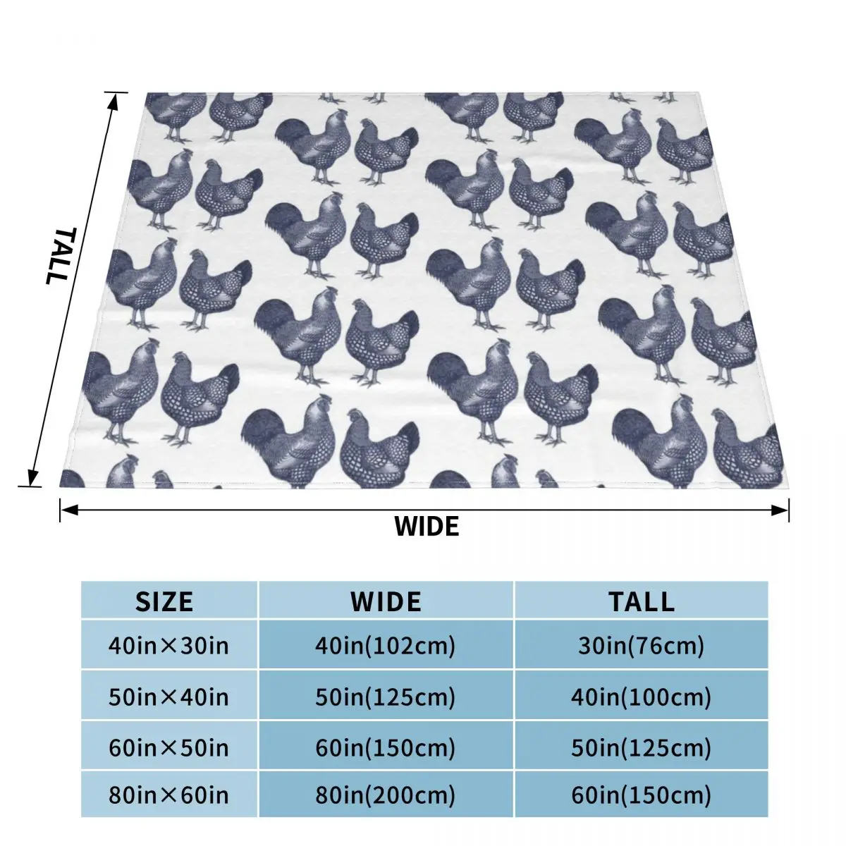 Синяя куриная и петушиная цыплята Wyandotte одеяло модные диваны пушистые одеяла