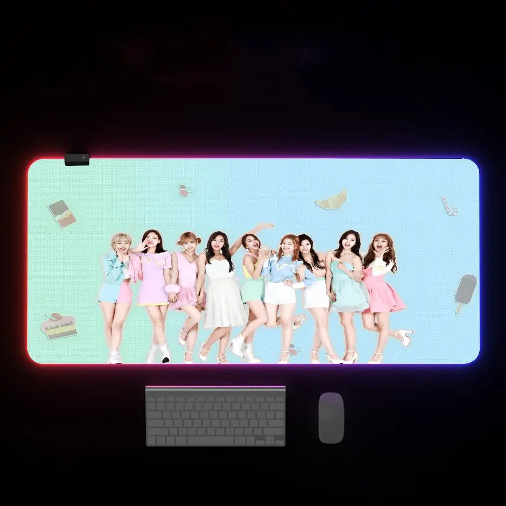 Коврик для мыши K-KPOP T-Twices K-Kawaiis коврик с подсветкой геймеров teclado mecâ настольного