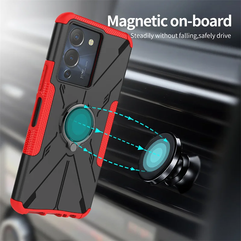 For Infinix Note 12 G96 Case Cover For Infinix Note 12 G96 Cover Coque Finger Ring Armor Shockproof Protective Phone Bumper