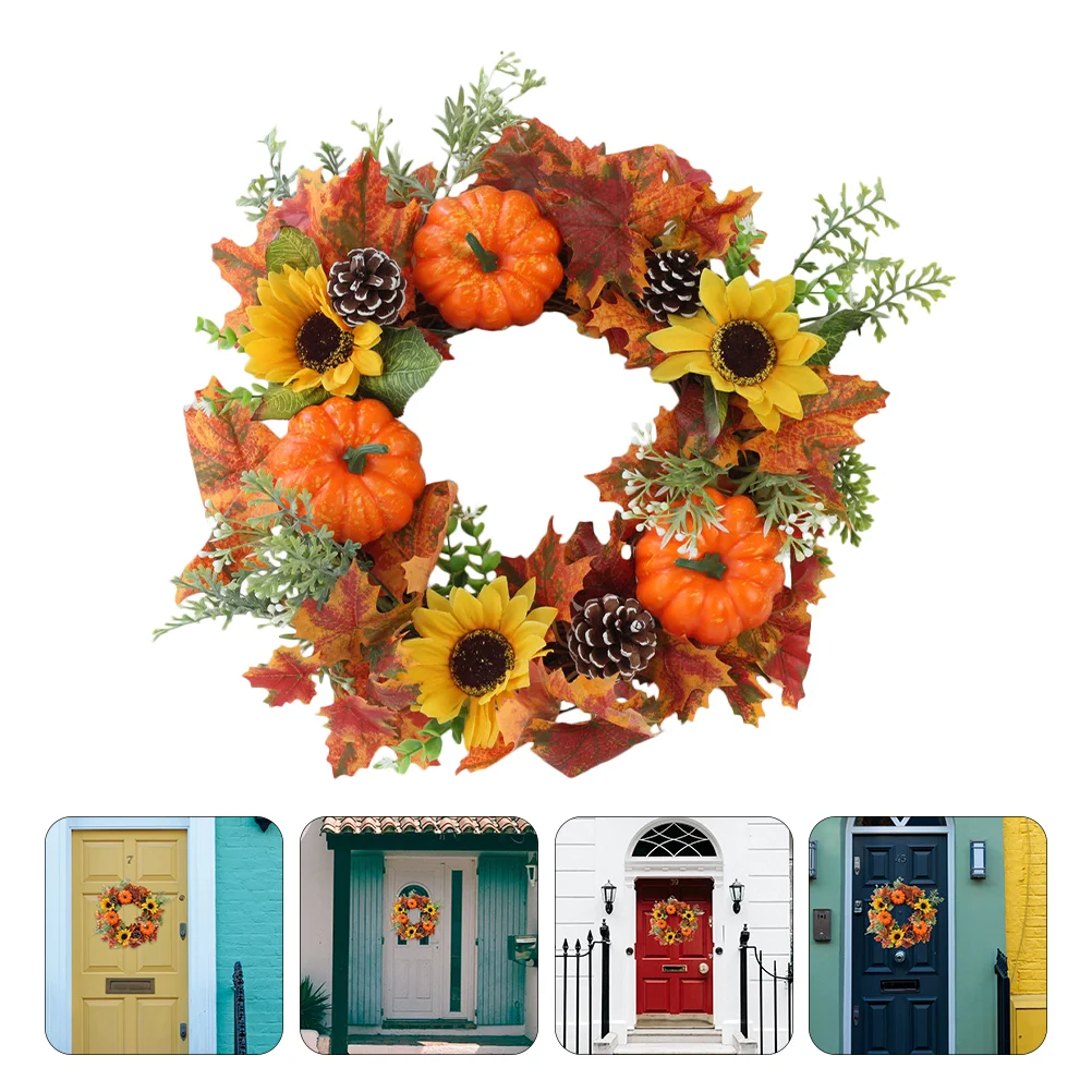 

Sunflower Wreath Artificiales Para Front Door Cloth Halloween Prop