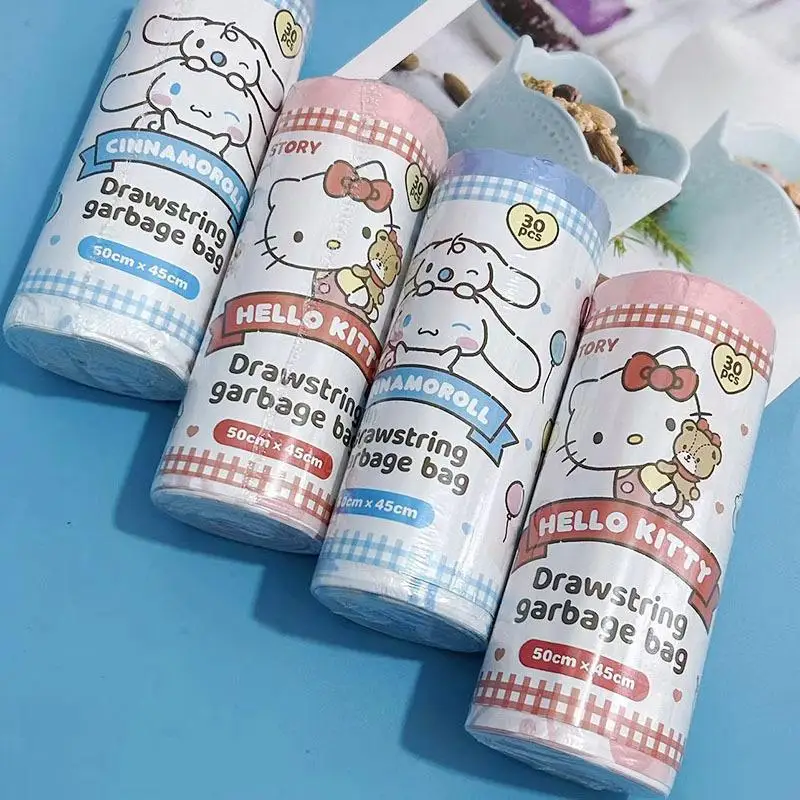 Kawaii Hello Kitty мешок для мусора на шнурке аниме милый пластиковый пакет с застежкой