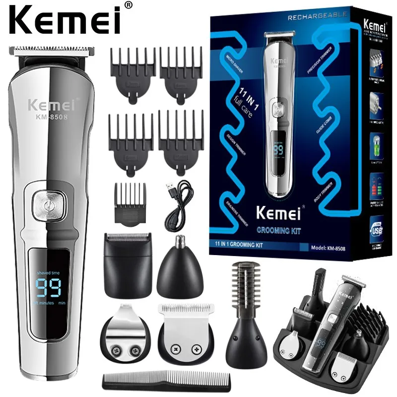 Original kemei all in one hair trimmer for men face beard grooming kit hair clipper electric hair cutting machine waterproof