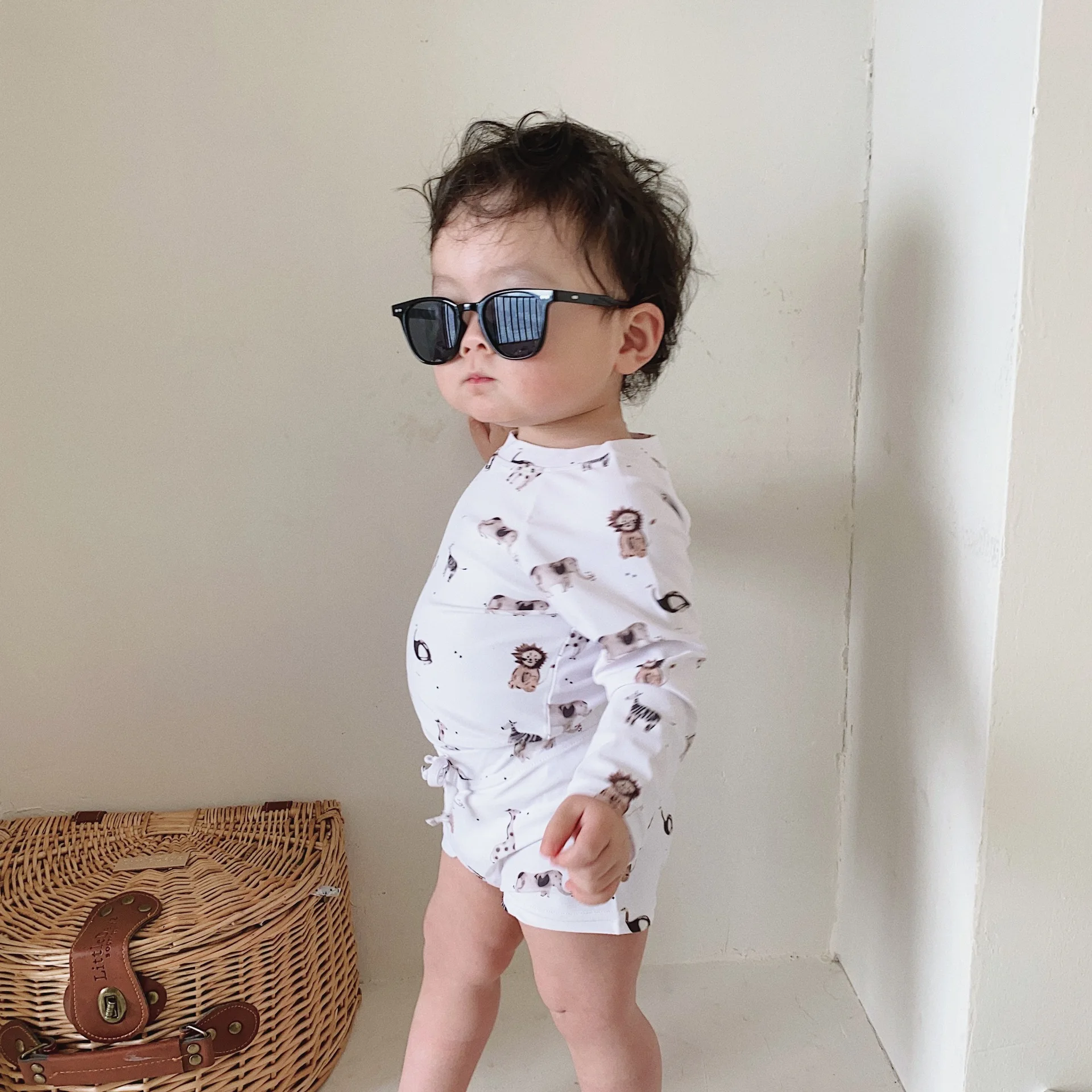 Children's Swimsuit 2022 Summer Cartoon Sunscreen Boy's Split Swimsuit Swimming Trunks Three-Piece Swimsuit Children's Clothing