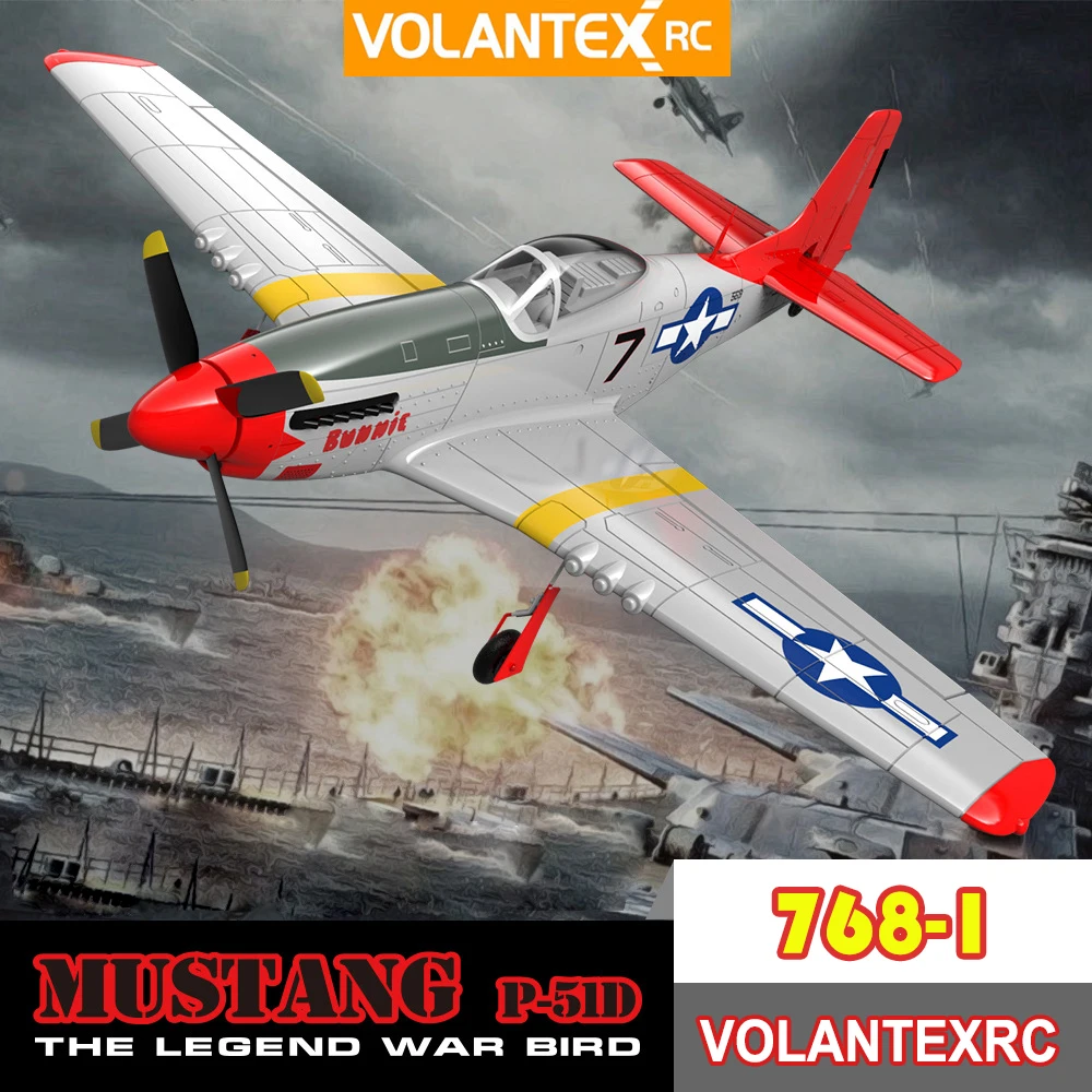Volantex 768-1 P51D MUSTANG 750 мм 75 см Wingspan EPO 2 4 ГГц 4CH бесщеточный самолет с 6-осевой