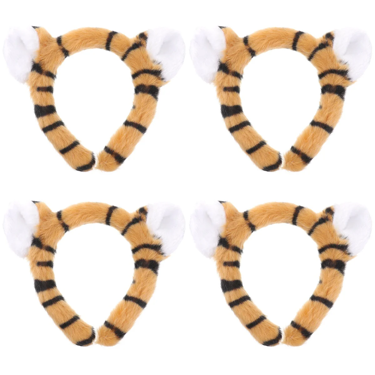 

4pcs Three Dimentional Tiger Ear Headband Hair Hair Accessory for Halloween Party Ball Coffee