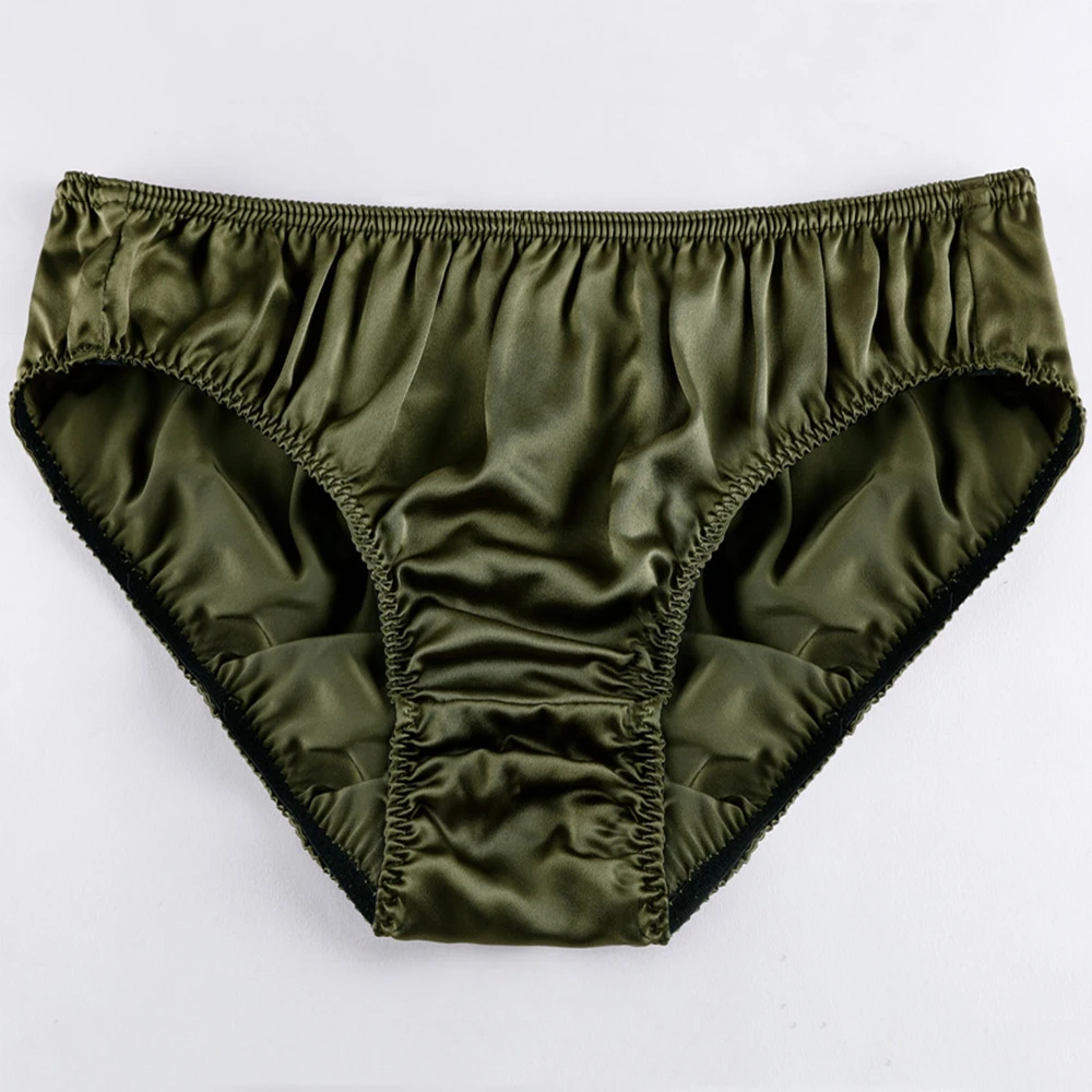 Men's Briefs Solid Color Panties Silk Underpants Sexy Shorts Breathable Underwear Comfortable Triangle Bottoms