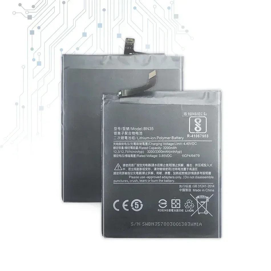 Аккумуляторы для мобильных телефонов BN35 3300 мАч Xiaomi Redmi 5 7 дюйма перезаряжаемая
