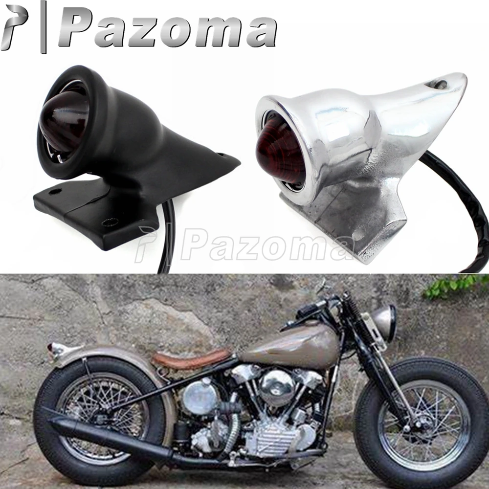 

Black Aluminum Retro Motorcycle LED Rear Tail Stop Light License Plate Number Light for Harley Bobber Chopper Custom Project