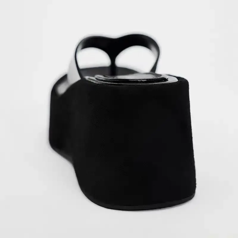 DMZA 2024 высокие фотообои искусственная кожа толстая подошва сандалии с зажимом