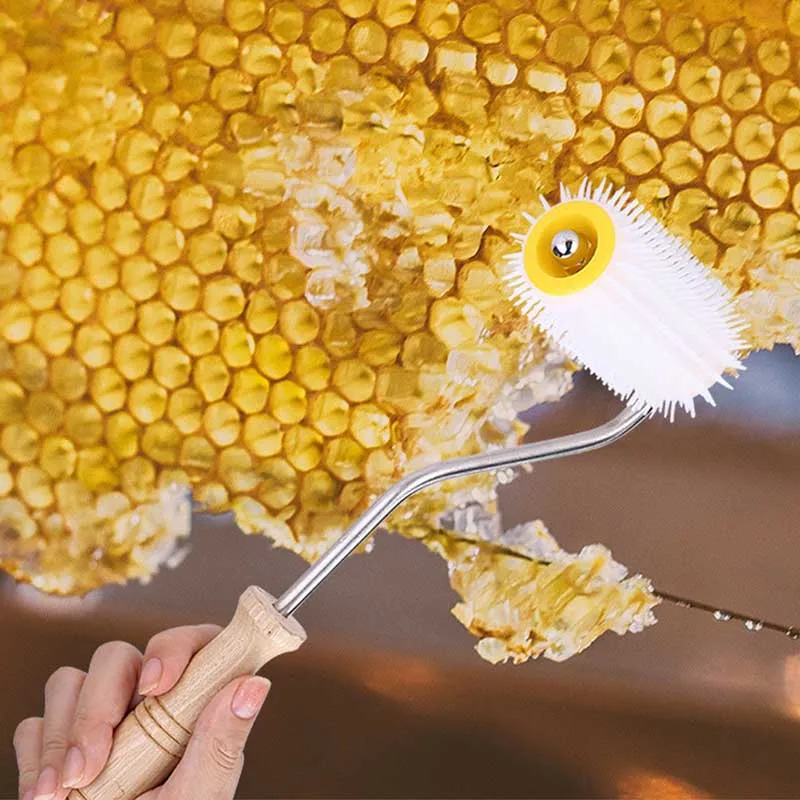 

Beekeeping Honey Uncapping Needle Roller Wooden Handle Bee Honey Manual Extracting Tool Detachable Bee Honey Extracting Tool