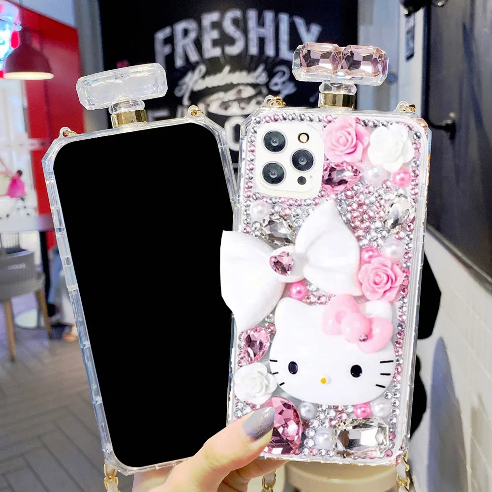 

LaMaDiaa Bling Rhinestone Crystal Diamond Fox and Crown Soft Phone Case Cover For iPhone 13 12 11 Pro Max XR X 6 Plus 7 8 Plus