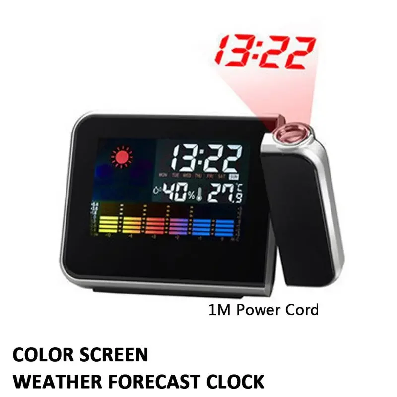 

Outstanding USB Charger Led Table Desk Clock Digital Projection Time Date Display Alarm Clock with Temperature Thermometer Proje