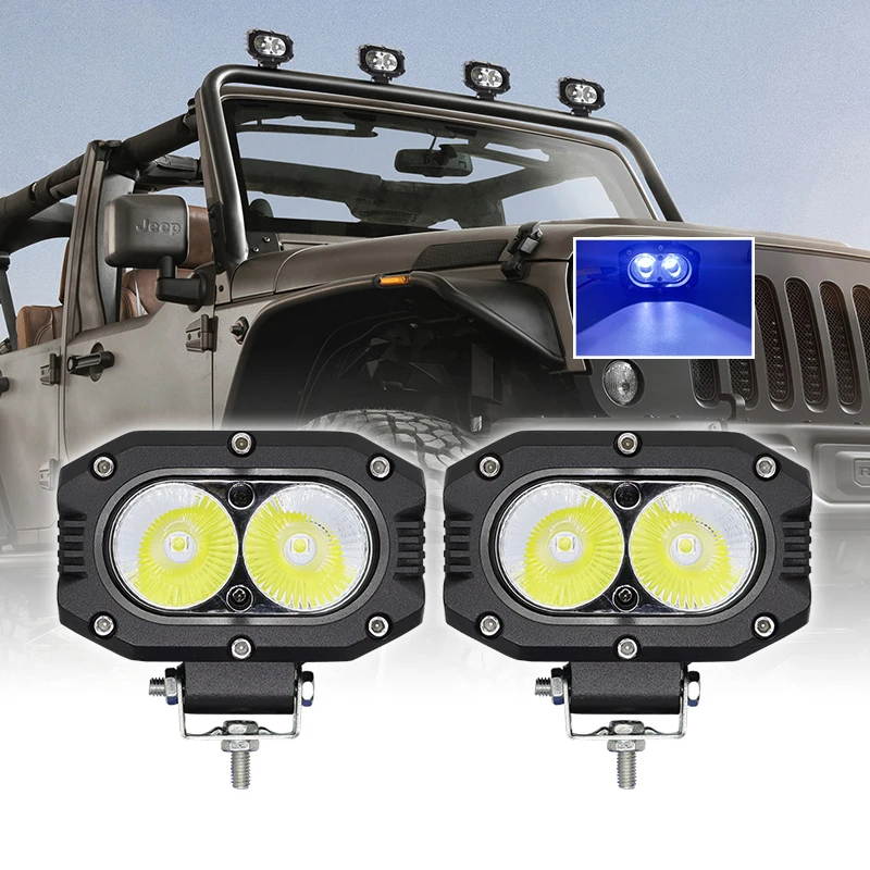 Купи 2pcs 20W LED Work Light Bar 4000LM LED Flood Driving Auto Fog Lamp for Jeep ATV UTV SUV Truck Boat Offroad 4x4 Accessories за 1,126 рублей в магазине AliExpress