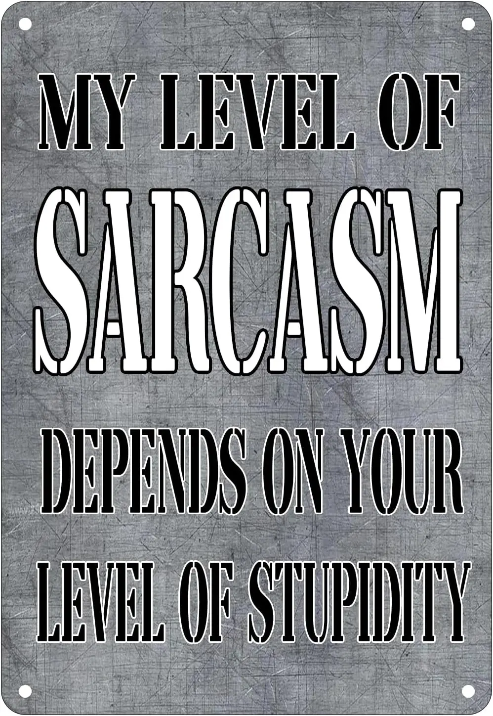 Funny Sarcastc Metal Tn Sgn 12x8 nch Настенный декор Ретро Металл Sgns -Man Cave Bar Мой уровень сарказма