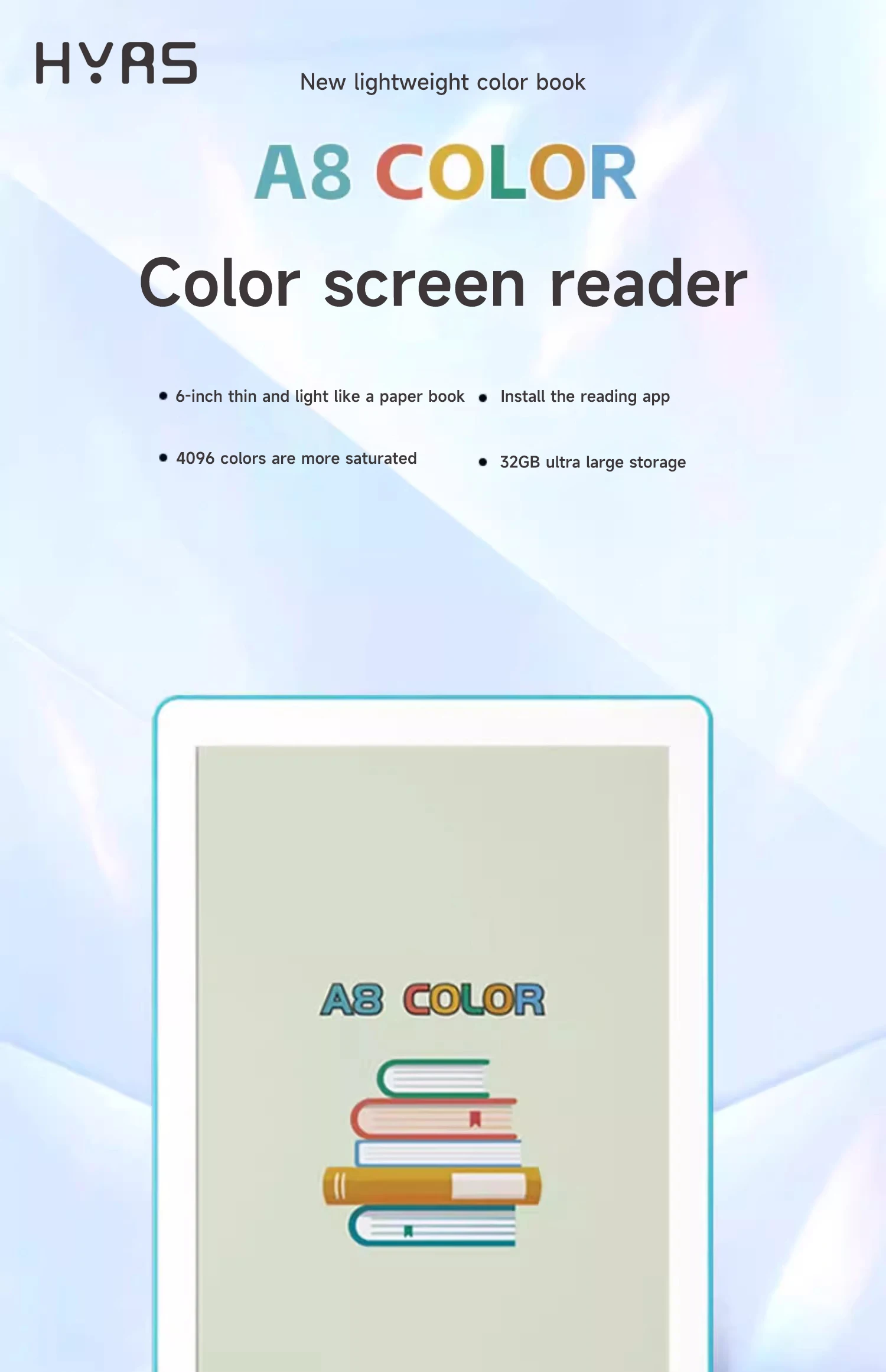 Фото PAPULAR Factory OBOOK A8 с цветными чернилами для чтения экранов 6-дюймовый портативный Android-электронный считыватель для чтения графических романов и электронных книг №2