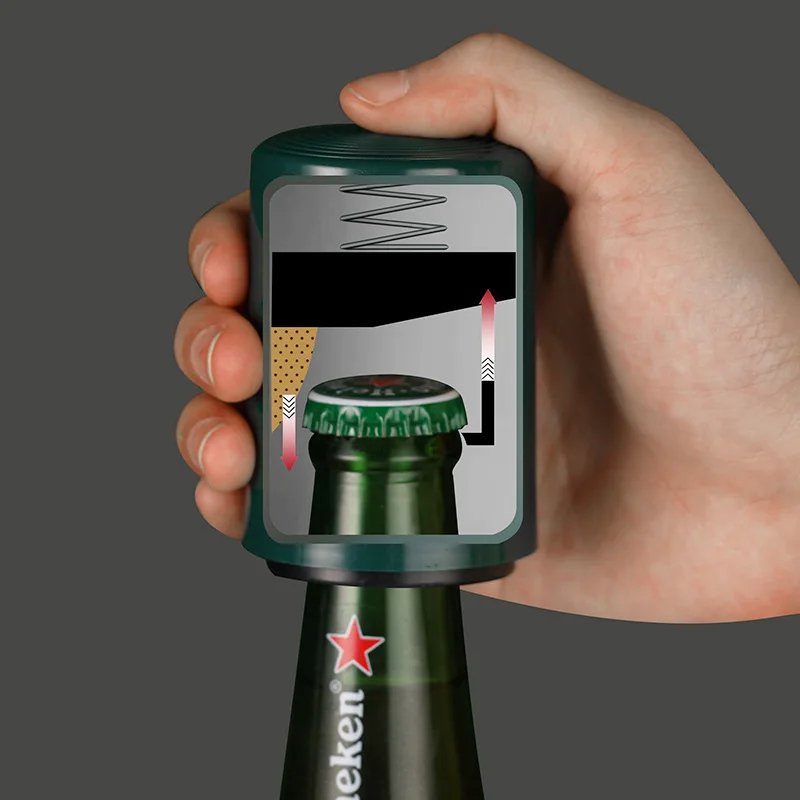 

Креативная Магнитная автоматическая открывалка для пивных бутылок, пресс для бара, открывалка для бутылок без следов, портативные гаджеты из нержавеющей стали для кухни