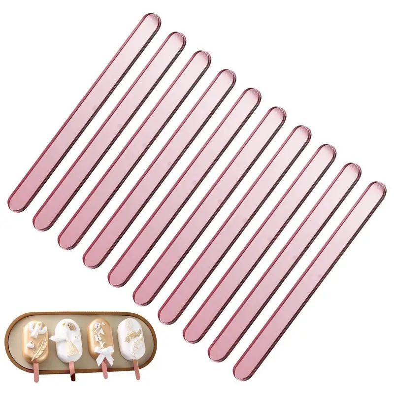 

Reusable Ice Cream Sticks Acrylic Popsicle Sticks Creamsicle Cakesicle Cake Candy Pop Sticks Ice Lollies DIY Crafts 10 Pcs