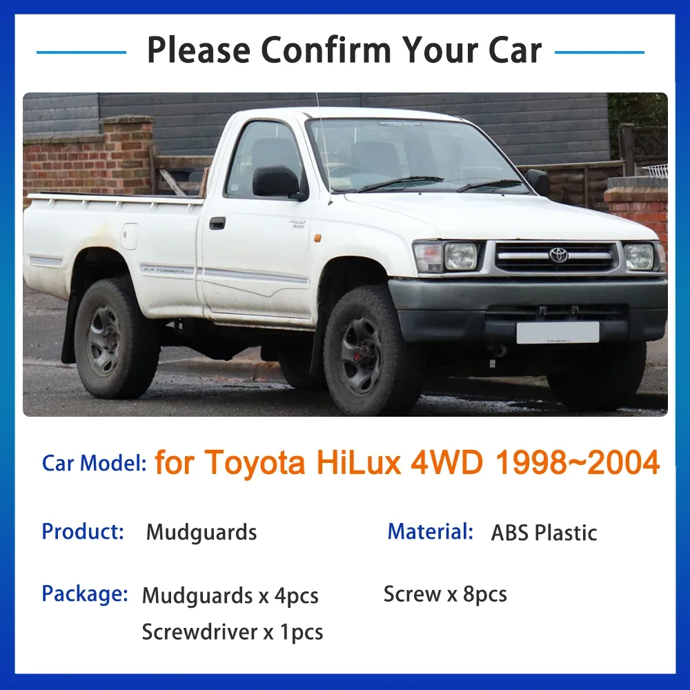 Брызговики для Toyota HiLux 4WD 1998 ~ 2005 аксессуары 1999 2000 2001 2002 2003 2004