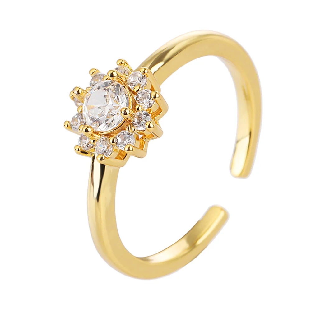 

Poulisa Moissanite Open Ring for Women 925 Sterling Silver 18K Gold Platd Adjustable Rings Mossan Opening S925 Anillos Mujer