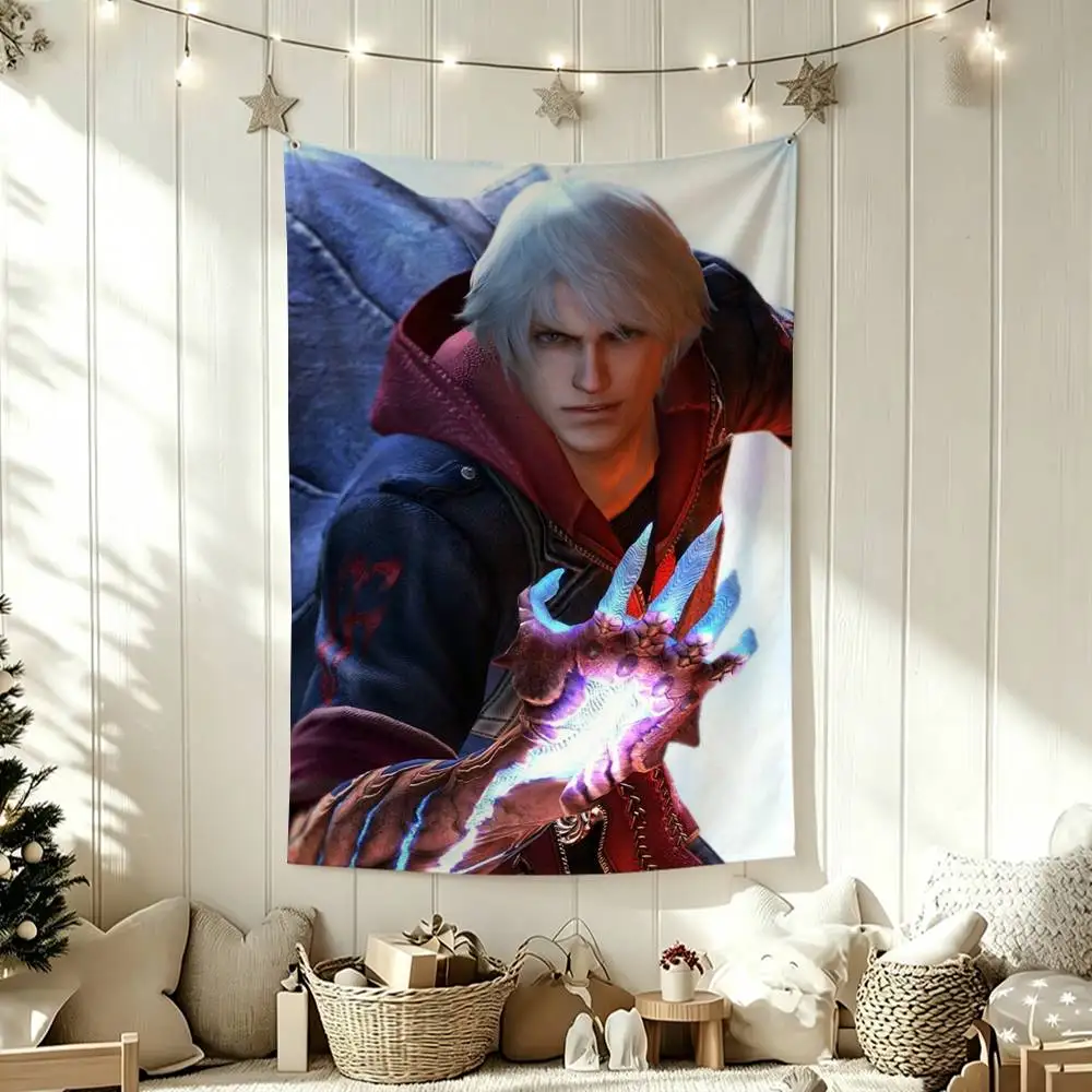 Фото Забавные флаги D-Devil M-May C-Cry 5 Dante DMC для спален, предметы домашнего декора, украшения для улицы, декор для гаража, флаги №5